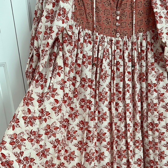Free People Red Floral Long Sleeve Dress - Picture 3 of 3